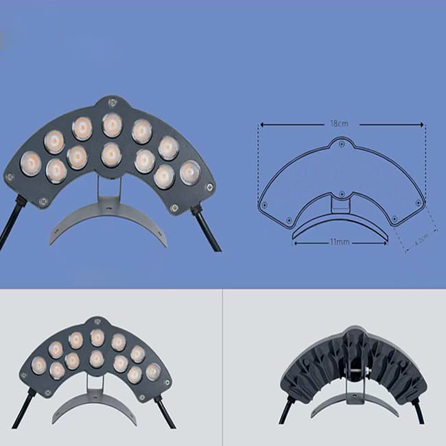 DC24V 12W Corrugated Roof LED Light Waterproof Outdoor for Temple Eaves Pillars and Villas