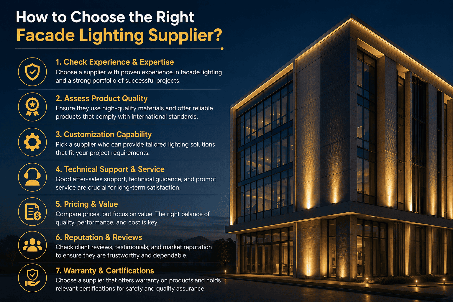 How to Choose the Right Facade Lighting Supplier?