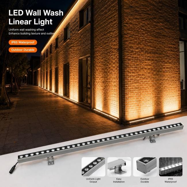LED Wall Washer Light DC24V IP65 DMX512 RGBW for Architectural Facade Lighting