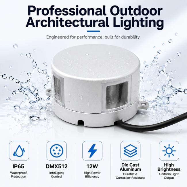 IP65 Outdoor LED Cross Star Projection Light 12W DMX512 RGBW Architectural Facade Lighting
