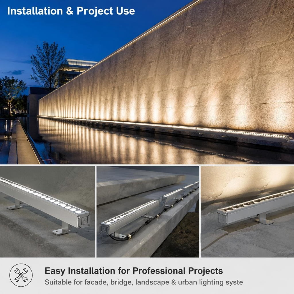 LED Wall Washer Light DC24V/AC220V IP65 Outdoor Waterproof Architectural Facade Lighting Fixture 18W-36W