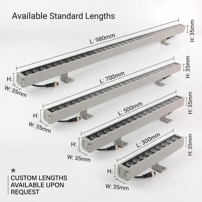 LED Wall Washer Light DC24V/AC220V IP65 Outdoor Waterproof Architectural Facade Lighting Fixture 18W-36W
